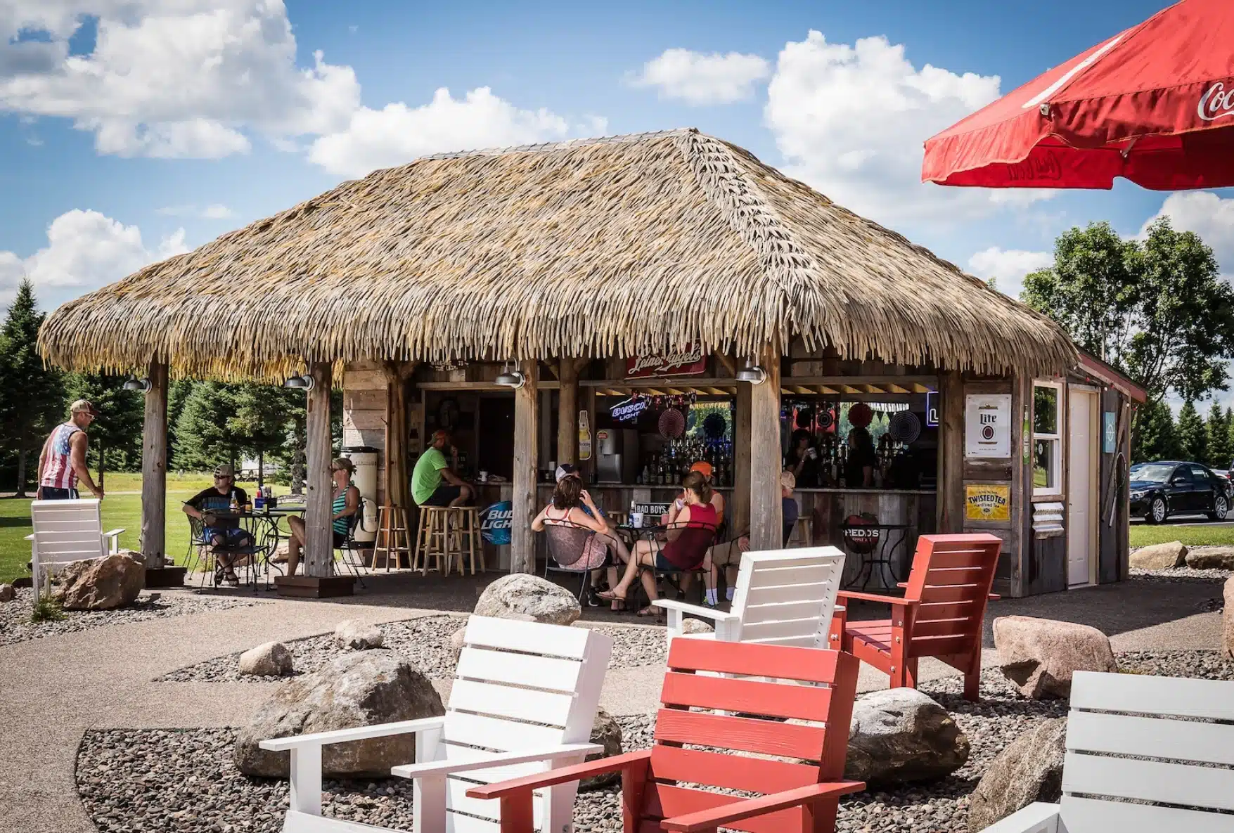 Tiki bar at Eastbay Lodge